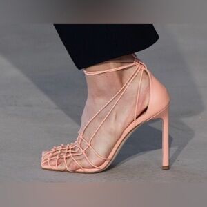 DEAR FRANCES Light Peach Strappy Heels